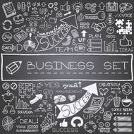 Hand drawn business icons set