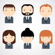 Set of colorful office people icons Businessman Businesswoman