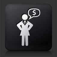 Black Square Button with Money Talk