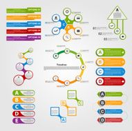 Set colorful infographics design elements