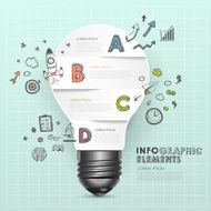 light bulb abstract with doodle infographic elements