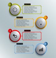 Info graphic colored round element work template