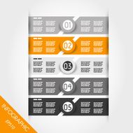 orange and grey infographic labels with rings