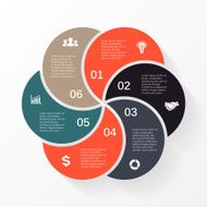 Vector circle arrows infographic diagram 6 options