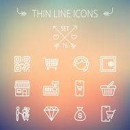 Business shopping thin line icon set