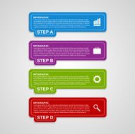 Modern colorful squares infographic options banner Design elements