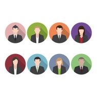 Human flat icons with long shadow