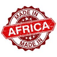 made in Africa red stamp isolated on white background