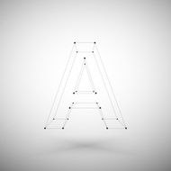 Three dimensional mesh stylish alphabet letter sign isolated on white