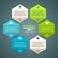 Vector circle hexagon infographic Template for cycle diagram graph presentation