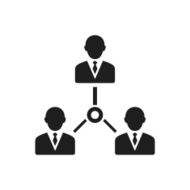 Leadership icon on a white background