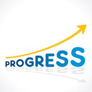 creative progress word growth graph vector