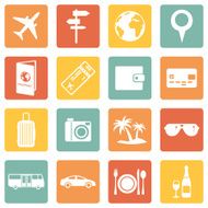 Vector Set of Travel and Vacation Icons