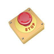 Button STOP on a white background