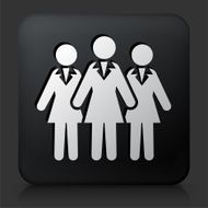 Black Square Button with Businesswomen Group