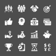 business management and human resources icon set vector eps10