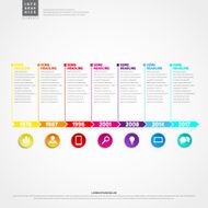 Timeline Infographic With set of Icons Vector design template