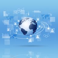 Digital Interface Blue Business Background