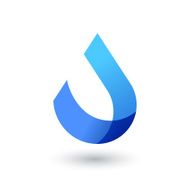 Vector logo design template Abstract blue water drop wave shape