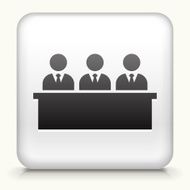 Square Button with Sitting Businessmen