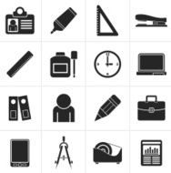 Black Business and office objects icons