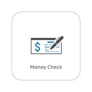 Money Check Business Icon Flat Design