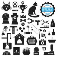 Great set of icons about Lovely Cat Vector illustration for