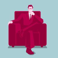 Businessman sitting on the couch