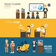 Business design conference concept people set presentation plan
