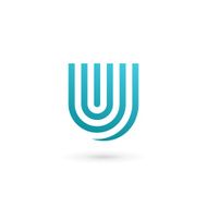 Letter U icon design template elements