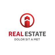 Letter I real estate sign emblem icon house and arrow