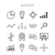 Set of simple isolated business icons