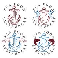 sea food vintage labels set