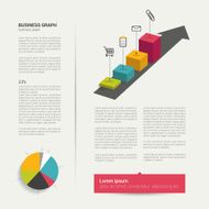 Modern flat page layout with text and chart diagram