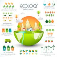 Global ecology infographic template layout