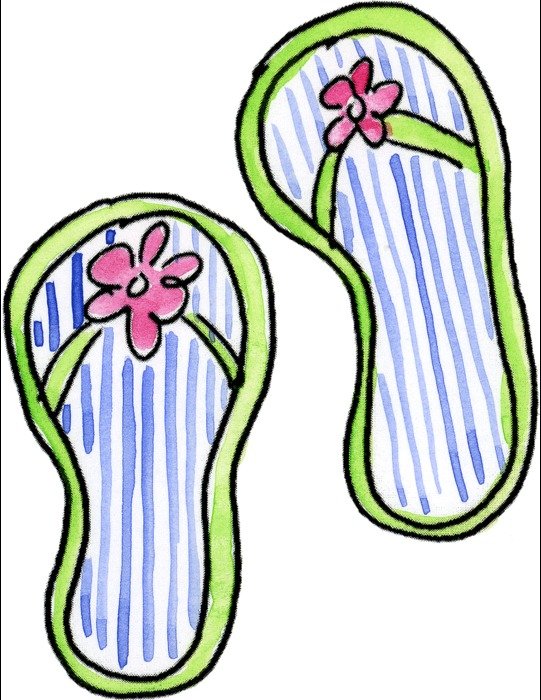 Beach Flip Flops Clip Art N10