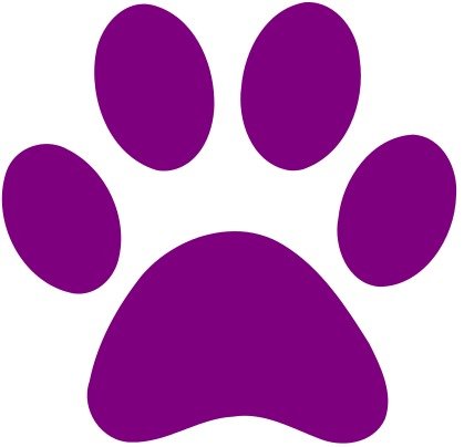 Purple Paw Print Clip Art N14