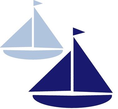 Blue Sailboat Silhouette Clip Art N3