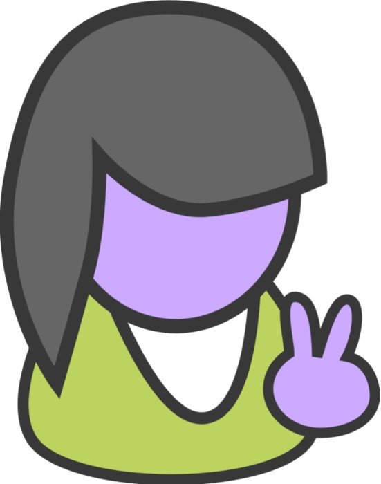 Woman Icon Making Victory Sign Vector Clip Art