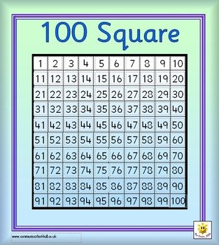 Printable 100 Square Grid