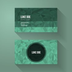 Business Card Template with Low Poly Design