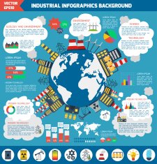 Modern industrial flat infographic background
