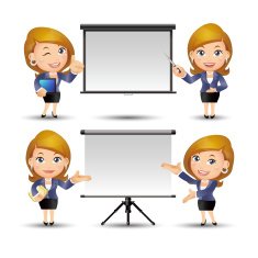 People Set - Business Office women giving presentation