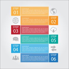 Vector flat lines and numbers design template