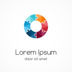 Circle logo template Abstract puzzle sign