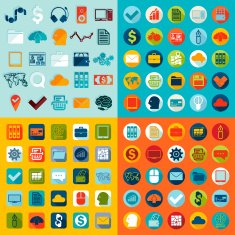 Set of business flat icons