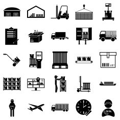 Shipping cargo and logistic icon set