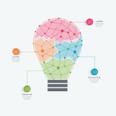 Idea infographic elements with light bulb