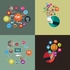 Flat design concept for social network
