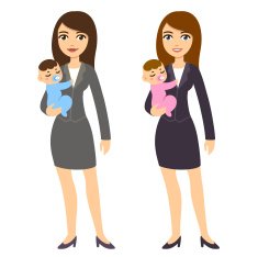 Businesswomen with babies